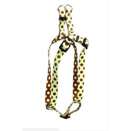 Green And Brown Polka Dot Step-In Harness - Large